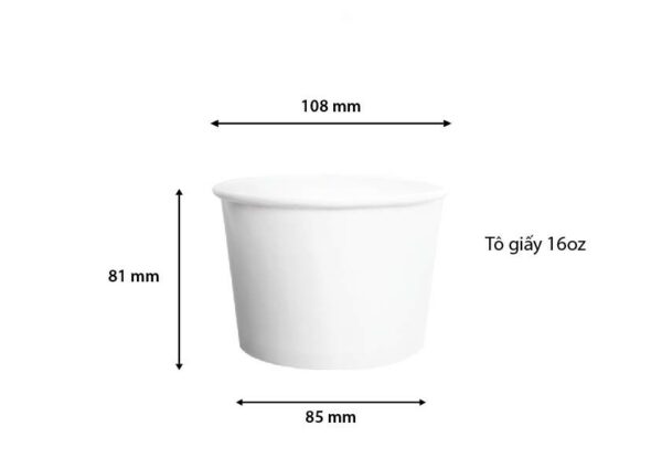 tô giấy 16OZ 108mm