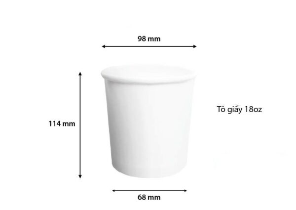 tô giấy 18OZ 98mm